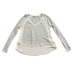 Eri and‎ Ali Anthropologie Ribbed Sweater Size Small Boho Relaxed Striped V Neck